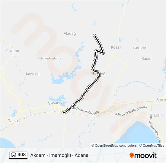 408 Bus Line Map