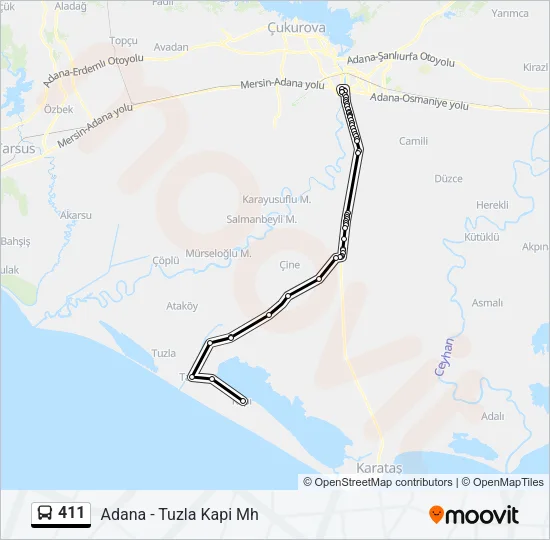 411 Bus Line Map