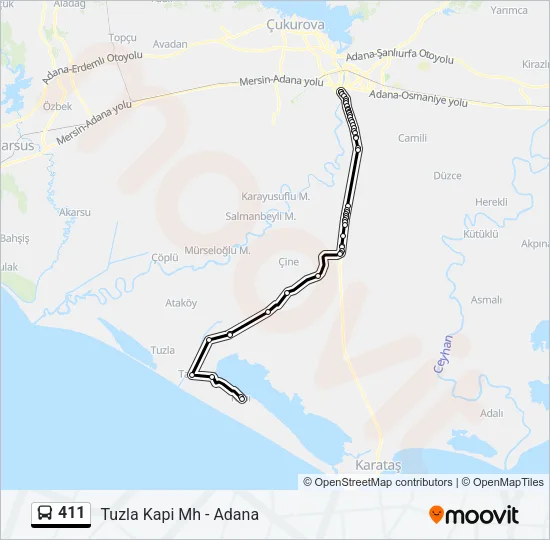 411 Bus Line Map