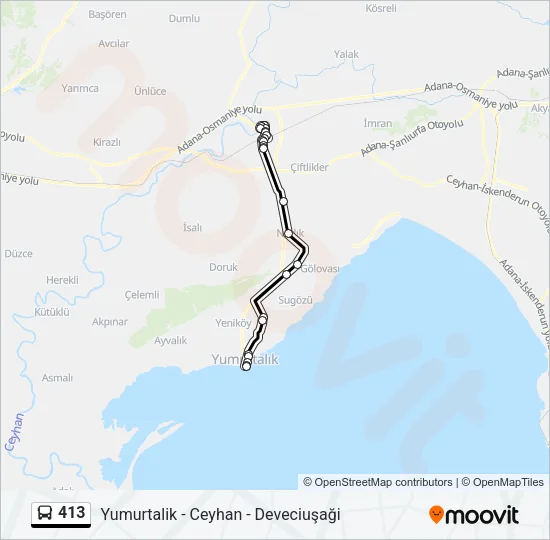 413 Bus Line Map