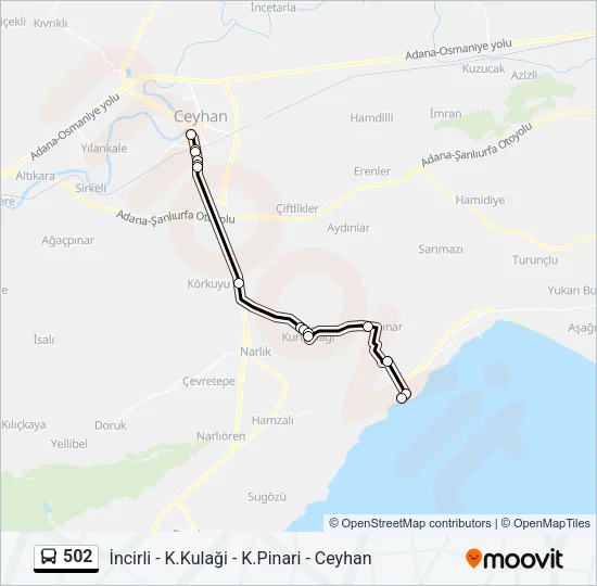 502 Bus Line Map