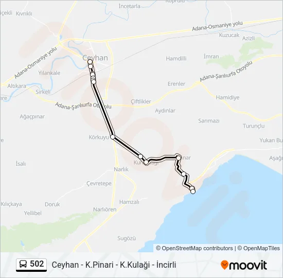502 Bus Line Map