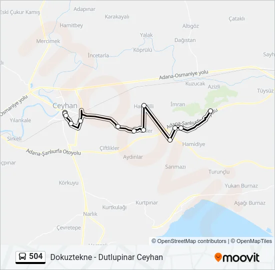 504 Bus Line Map