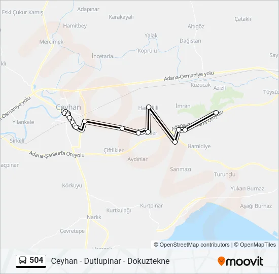 504 Bus Line Map