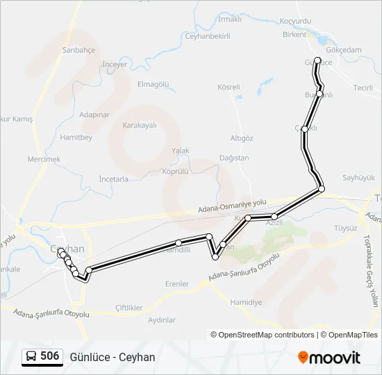 506 Bus Line Map