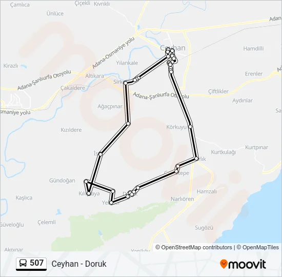 507 Bus Line Map