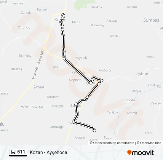 511 Bus Line Map