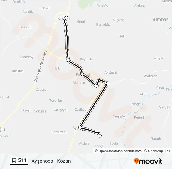 511 Bus Line Map