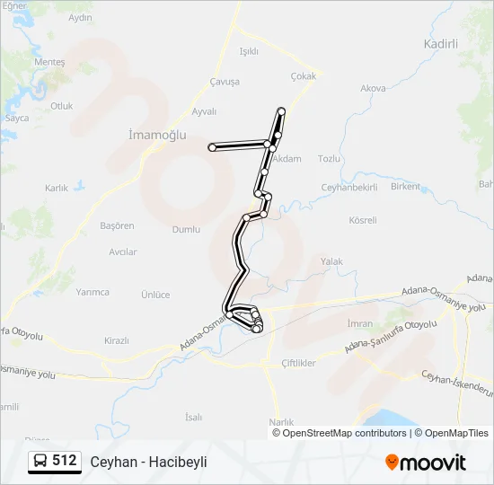 512 Bus Line Map