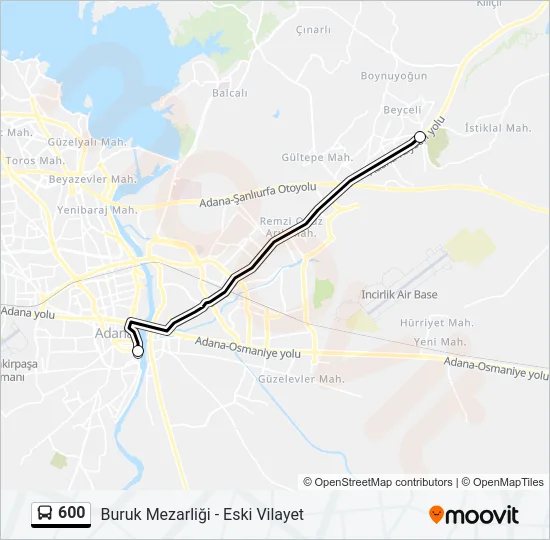 600 Bus Line Map