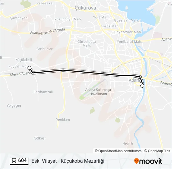 604 Bus Line Map