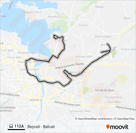 112A Bus Line Map