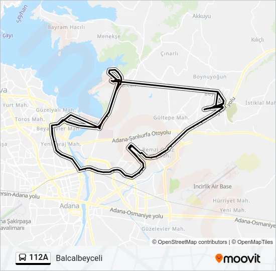 112A Bus Line Map