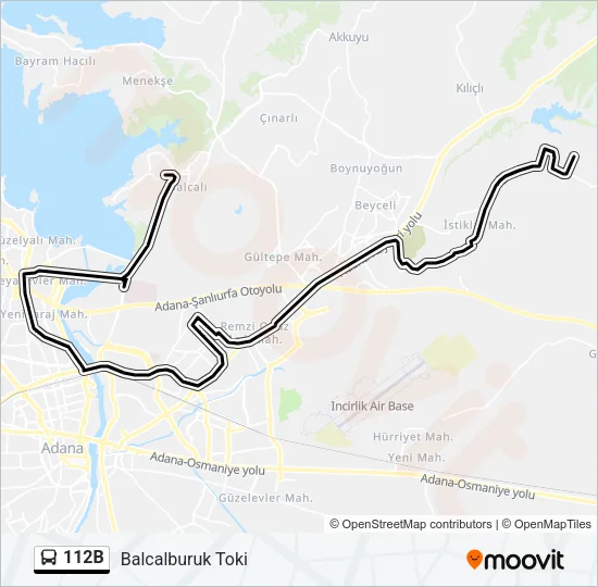 112B Bus Line Map