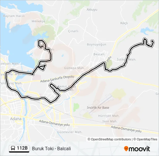 112B Bus Line Map