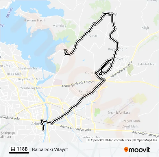 118B Bus Line Map