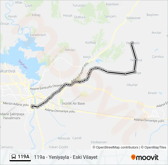 119A Bus Line Map