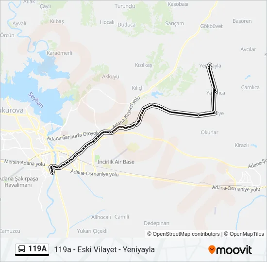 119A Bus Line Map