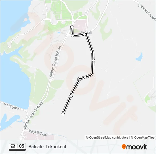 105 Bus Line Map