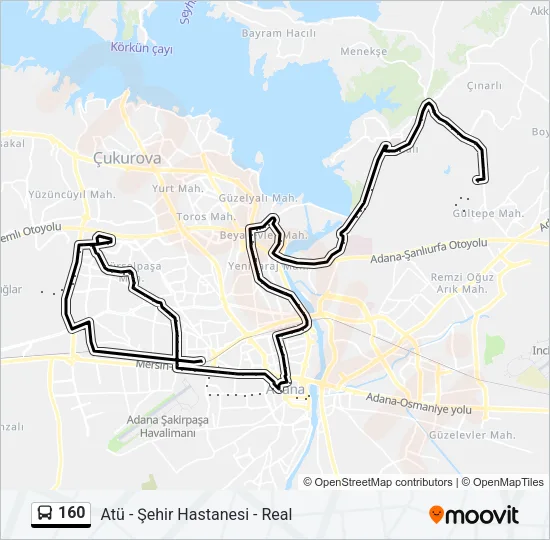 160 Bus Line Map