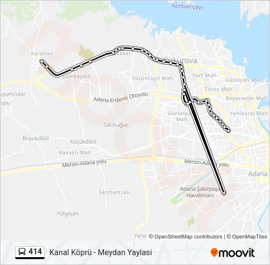 414 Bus Line Map
