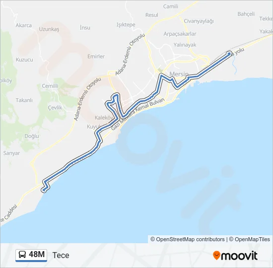 48M Bus Line Map