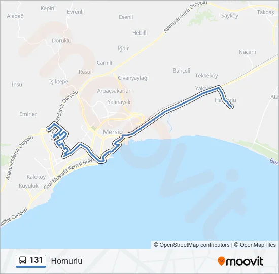 131 Bus Line Map