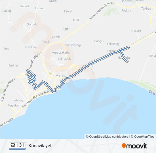 131 Bus Line Map