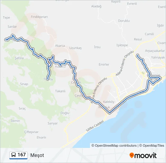 167 Bus Line Map