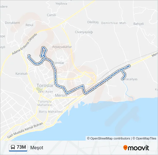 73M Bus Line Map