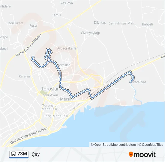 73M Bus Line Map