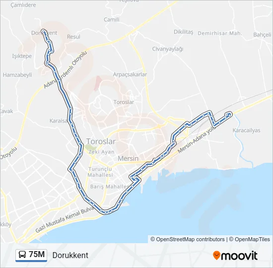 75M Bus Line Map