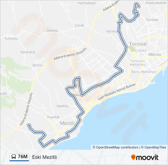 76M Bus Line Map