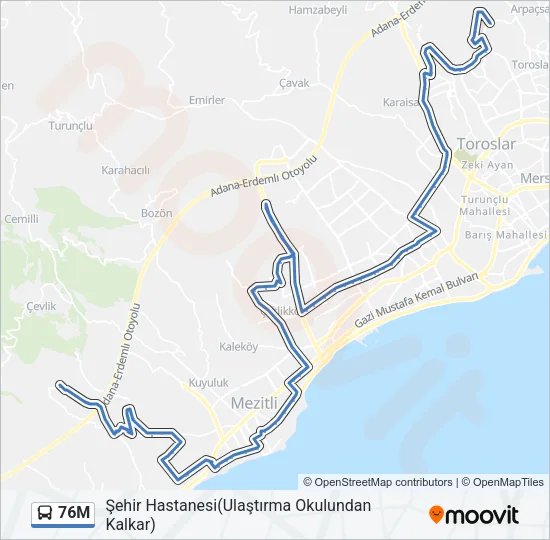 76M Bus Line Map