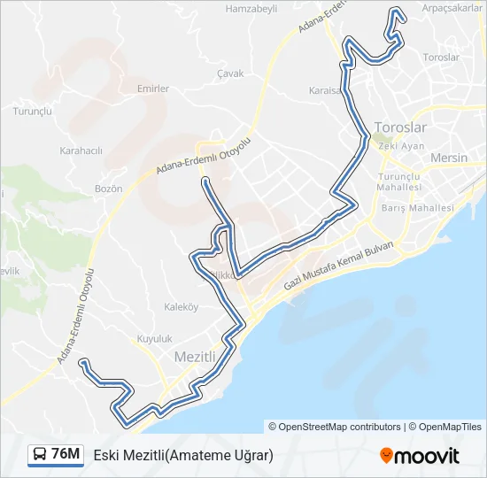76M Bus Line Map