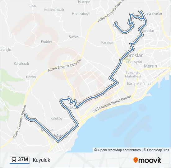 37M Bus Line Map