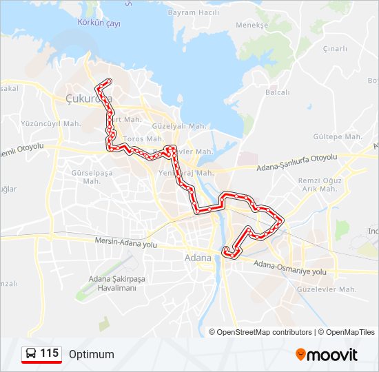 115 bus Line Map