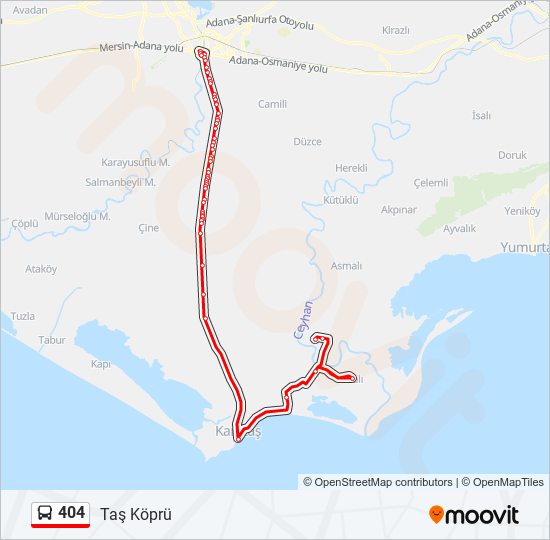 404 bus Line Map