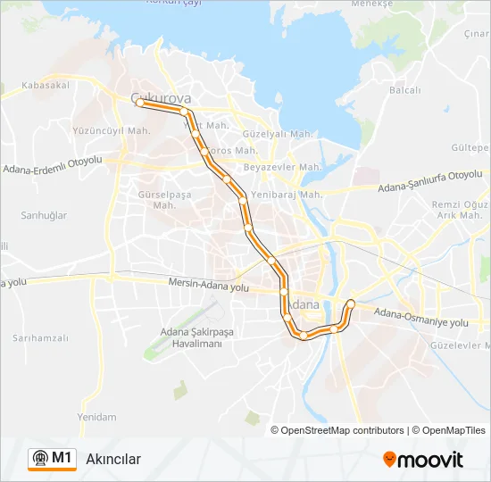 M1 Metro Line Map