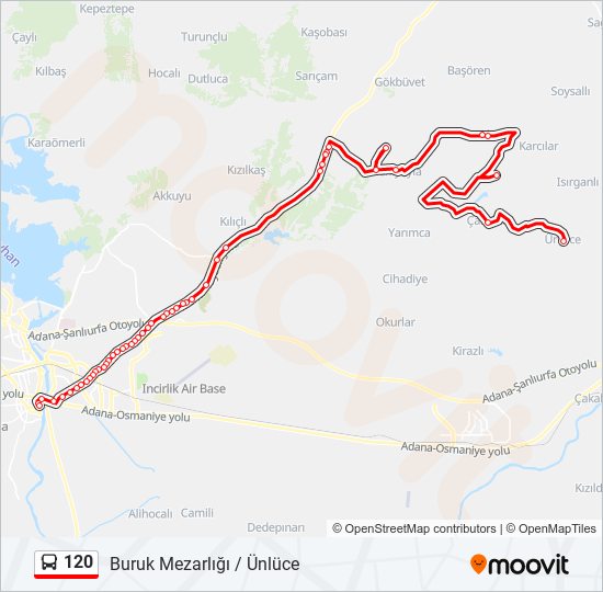 120 bus Line Map