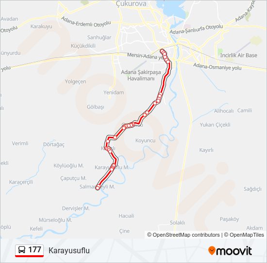 177 otobüs Hattı Haritası