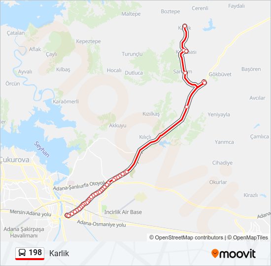 198 guzergahi saatleri duraklari ve haritasi karlik