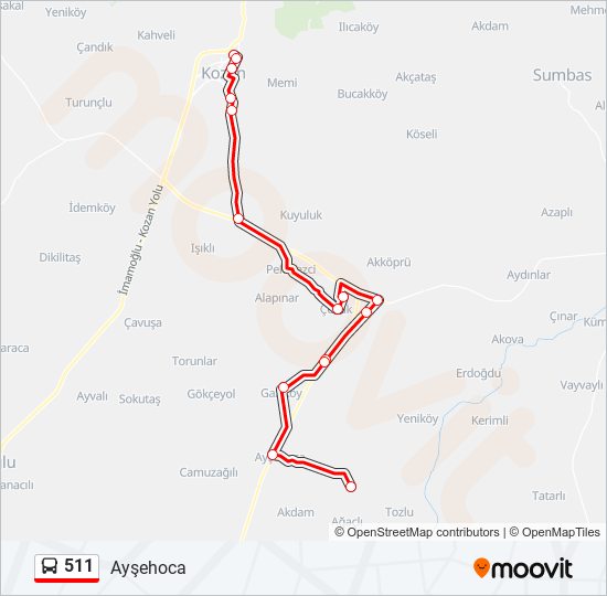 511 bus Line Map