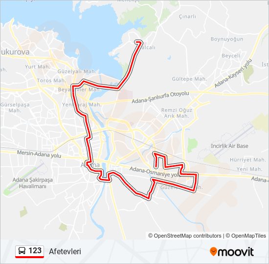 123 bus Line Map