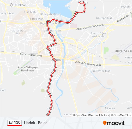 130 bus Line Map