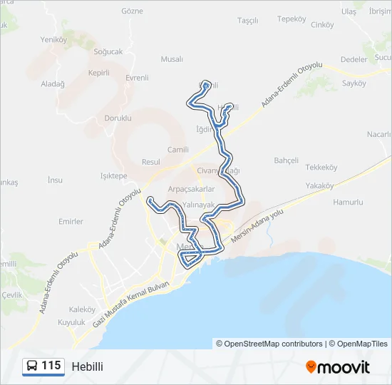 115 Bus Line Map