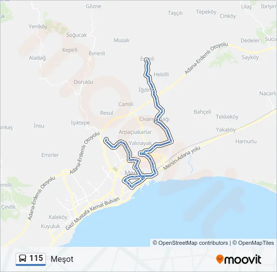 115 Bus Line Map