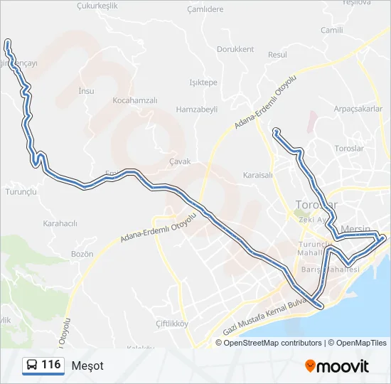 116 Bus Line Map