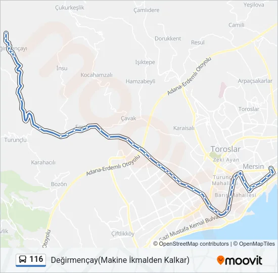 116 Bus Line Map