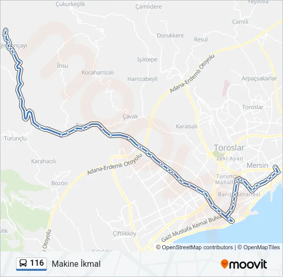 116 Bus Line Map